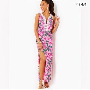 Lilly Pulitzer Elliotta Maxi Shift Kelly Green Hibis Kiss NWT Size 6